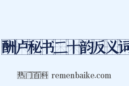 酬卢秘书二十韵反义词是什么意思的图片